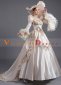 Champagne Baroque Rococo Wedding Victorian Dress With Long Tail