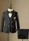 Boys Premium Tuxedo Ring Bearer Outfit Kids Gentlemen 5Pcs Formal Suits