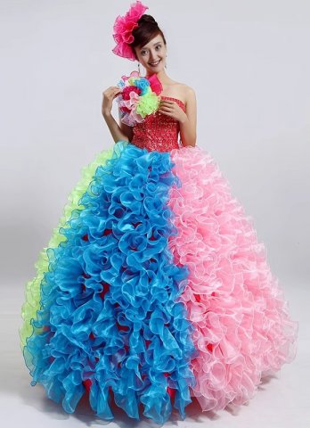 Stage One Shoulder Sequin Tulle Tutu Dresses For Themed Party