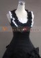 Black Cotton Spaghetti Strap Southern Belle Gothic Victorian Dress 4