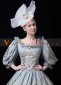 Blue Long Sleeves Lace Floral Vintage Rococo Masquerade Dress Dancer Costume 4