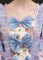 Blue Long Flare Sleeves Lace Floral Bow Vintage Rococo Masquerade Lolita Dress 4