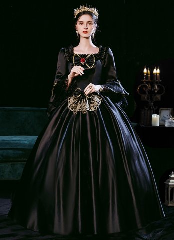 할로윈 블랙 퀸 뱀파이어 고딕 가장 무도회 드레스 극장 의상