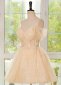 Champagne Off the Shoulder Tulle Short Cocktail Dress