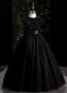 Christmas Girls Sequin Tulle Formal Dresses Black