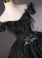 Black Off the Shoulder A Line Long Corset Evening Dress 2