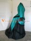 Vintage 1886s Blue Taffeta Victorian Bustle Dress Carnival Gown