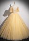 Princess Yellow Sequin Tulle Homecoming Dress 4