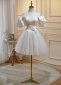 Short Sleeves Strapless Appliques Sequins Mini Formal Dresses