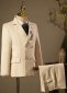 Boys Textured 6Pcs Formal Beige Suit