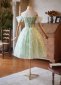 Light Green Sequin Applique Short Prom Homecoming Party Dress 4