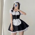Sexy Japanese Lolita Dress Black Corset Cosplay Maid Dress Uniform