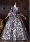 Purple Floral Brocade 18th Century Rococo Tea Party Victorian Lolita Ball Gown 3