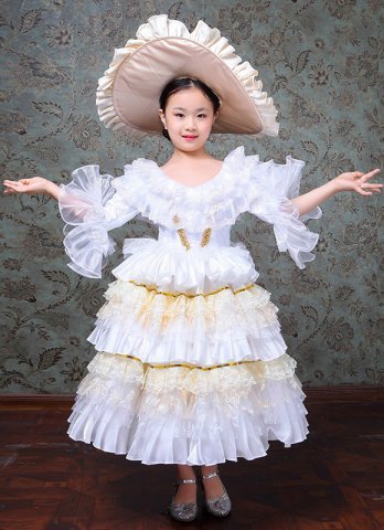 Kids Southern Belle Rococo Ball Gown Girls Masquerade Dress
