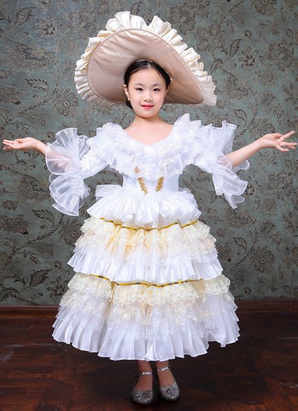 Kids Southern Belle Rococo Ball Gown Girls Masquerade Dress