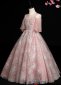 Flower Girl Flutter Sleeve Pink Tulle Prom Homecoming Dresses 1