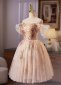 Pink Embroidery Bead Off The Shoulder Short Cocktail Ball Gown 2