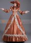 Coffee Vintage Wedding Ball Gown Renaissance Costume with Hat