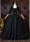 Vintage Black Floral Cotton Gothic Victorian Ball Dress