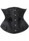 Black Hip Gores Embroidery Applique Underbust Corset