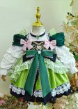 St. Patrick's Day Children Green Cake Dress Little Girl Cute Bow Lolita Party Dress