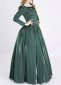 Green Victorian Dickens Fair Christmas Dress Civil War Women Theater Clothing
