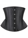 Black Satin Hip Gores Waspie Corsets