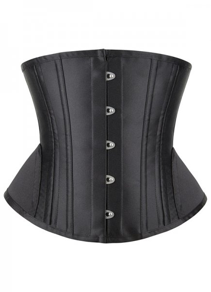 Black Satin Hip Gores Waspie Corsets