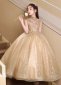 Champagne Girls Queen High Neck Formal Dress 4