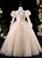 Children Long Sleeve Applique Sequin Tulle Prom Homecoming Dress 3