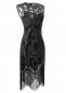 Black 1920s Sequined Flapper Dress Women Cocktail Dress