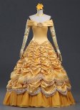 Adult Women Belle Princess Costume Yellow Moive Beauty and the Beast Cosplay Dresses On Sales