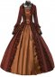Coffee Jacquard Victorian Dress