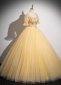 Princess Yellow Sequin Tulle Homecoming Dress 2