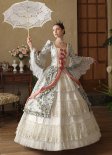 Customized Renaissance Georgian Queen Dress 18th Century Floral Princess Halloween Costume