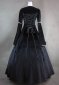 Wine Red Medieval Lady Renaissance Faire Brocade Velvet Victorian Dress 3