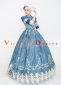 Blue Floral Vintage Rococo Photography Clothing Reenactment Costume 2