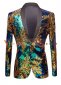 Green Shiny Sequin Groom Blazers Jackets for Men