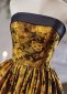 Yellow Off the Shoulder Jacquard Brocade Prom Homecoming Dress 2