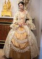 Champagne Victorian Dresses Square Collar Jacquard Vintage Party Ball Gown