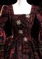 Renaissance Burgundy Floral Marie Antoinette Ball Gown Dress 4