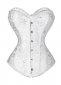 Vintage White Brocade Jacquard Overbust Corset