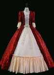 Vintage Wine Red Jacquard Renaissance Fair Colonial Lady Princess Tea Party Garden Floral Dress Marie Antoinette Gown Theater Clothing