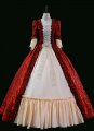 Vintage Wine Red Jacquard Renaissance Fair Colonial Lady Princess Tea Party Garden Floral Dress Marie Antoinette Gown Theater Clothing