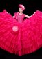 Rose Red Super Large Skirt Women Tulle Carnival Costume Dress