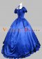 Blue Short Sleeve Belle Princess Victorian Dress Ball Gowns 3