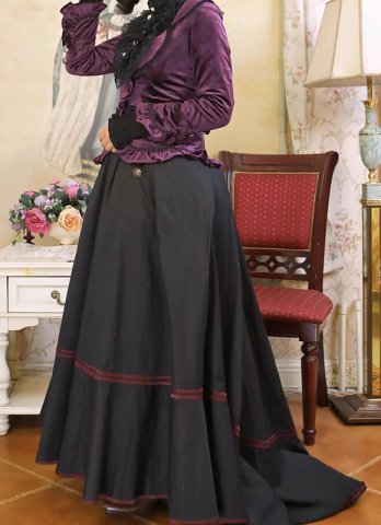 Customized Purple Velvet Victorian Edwardian Holiday Festive Dress 1890s 1900s Downton Abbey Dress Historical Costume