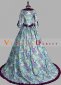 Renaissance Purple Brocade Floral Pattern Marie Antoinette Dress Gown 2