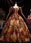 Floral Printing Birthday Prom Dress Medieval Ball Gown 4