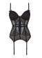 Black Overbust Corset With Lace And Mesh Panels Lingerie